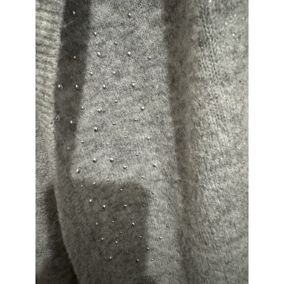 Juicy Couture Y2K Grey Silver Sparkle Embellished Open Cardigan Hood Size M - Picture 9 of 11